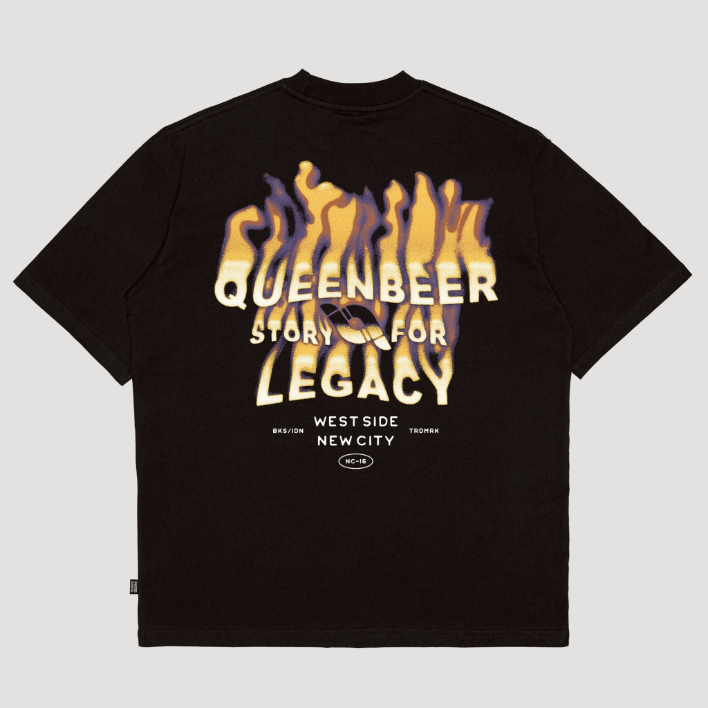 Queenbeer - T-shirt Flammy Black