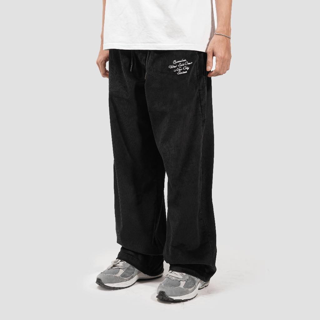 Queenbeer - Relaxed Pants Jean Corduroy Black